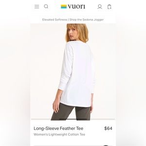 NEW Vuori Long-Sleeve Feather Tee